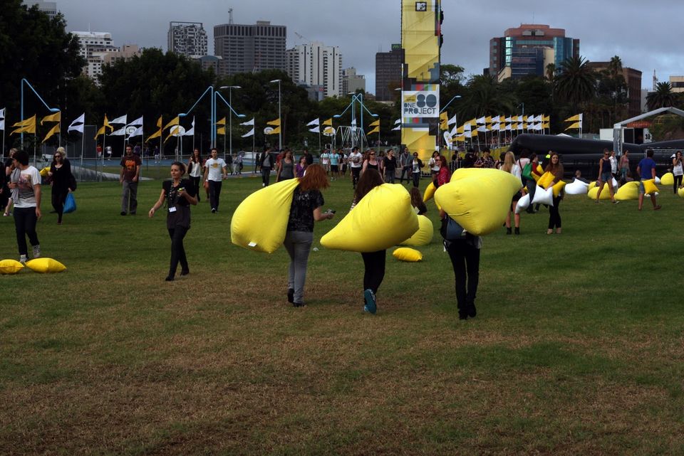 Optus One80 Optus One80 Project Human Statue Bodyart
