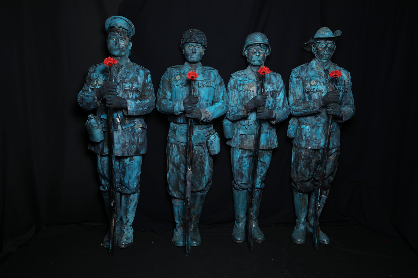 Anzac Day Human Statues
