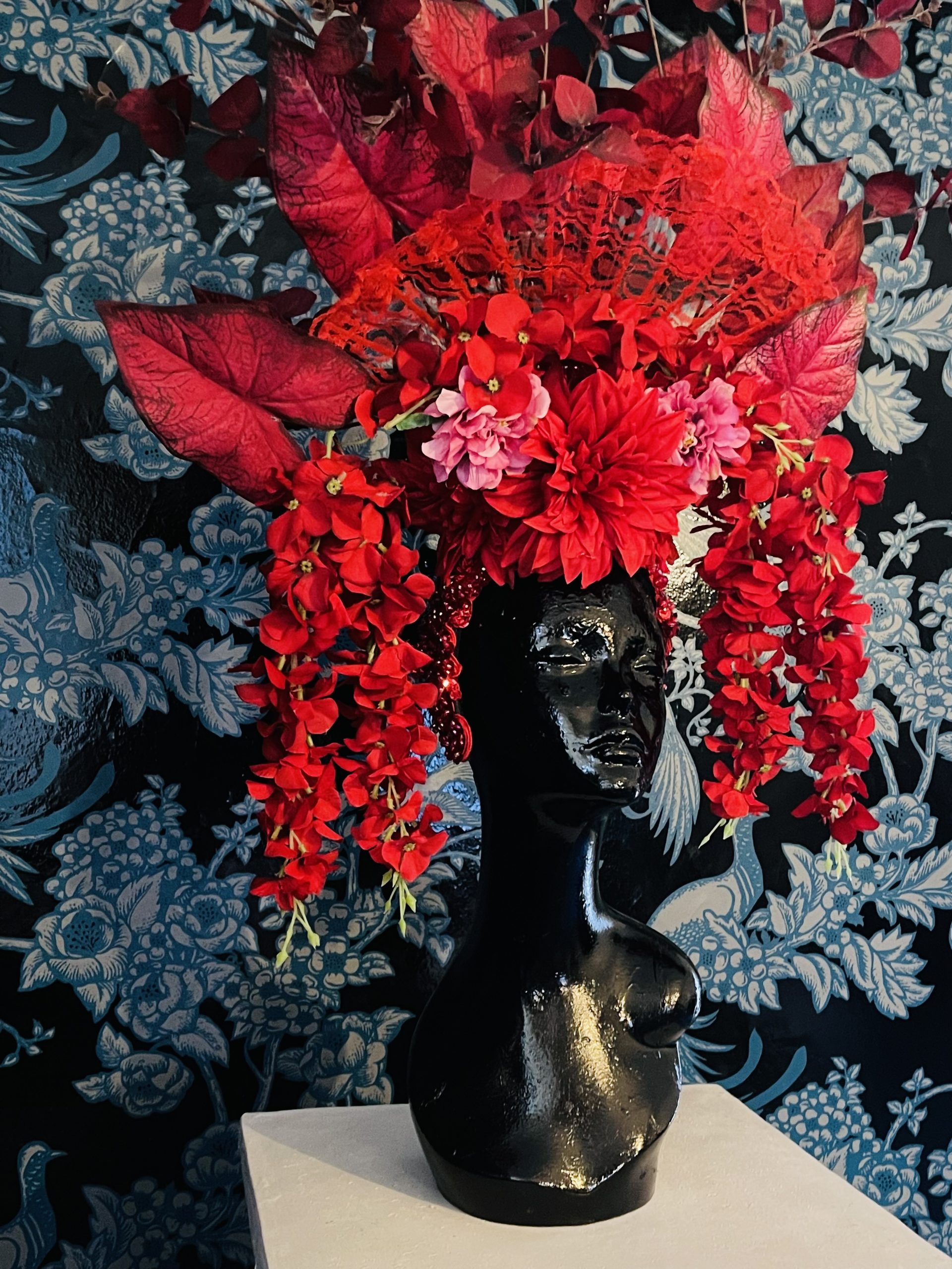 Enchanted Headdress - Butterfly Floral - Human Statue Bodyart