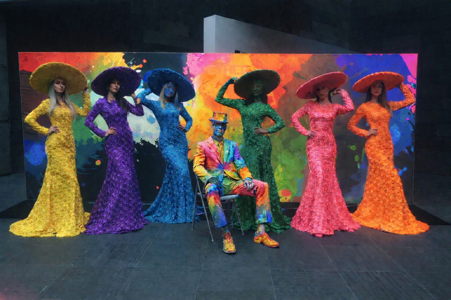 Sigma Healthcare - Colourful - Human Statue Bodyart